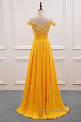 A-Line Wedding Guest Dresses Floral Dress Semi Formal Prom Wedding Party Sweep / Brush Train Sleeveless Off Shoulder Chiffon With Appliques